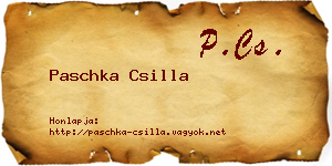 Paschka Csilla névjegykártya